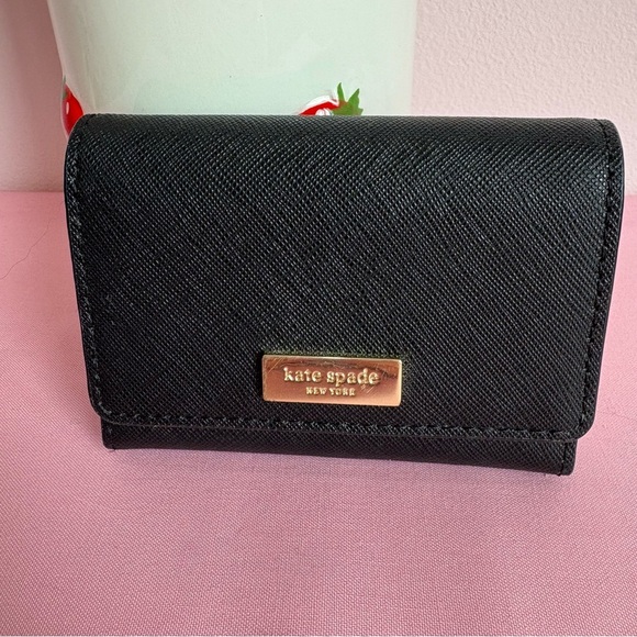 Kate Spade Black Card Holder with Gold Accent - Picture 1 of 6